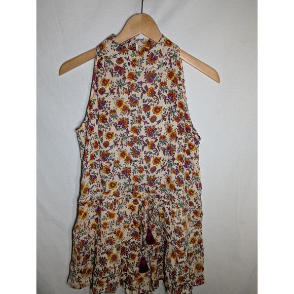 RAGA Women's Myrna Floral Open Back Romper Sz Small Sleeveless Ditsy Floral - Picture 3 of 8